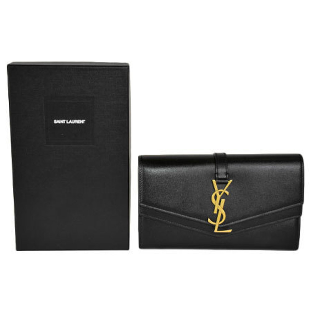 Saint Laurent Sulpice Leather Bifold Long Wallet Black - Picture 9 of 9